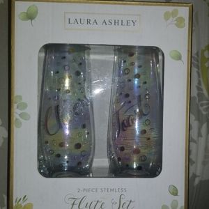Laura Ashley 2 piece Stemless Flute Set